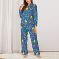 thumbnail image 2 of Honeii Sailboat With Sailing print Women's Pajama Sets Long Sleeve Button Down Sleepwear Nightwear Soft Pjs Lounge Sets-Medium, 2 of 7