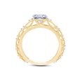thumbnail image 5 of Center 1 Carat Round Cut Moissanite Lab Created Diamond Twisted Solitaire Engagement Ring In 14K Yellow Gold Over Sterling Silver(VVS1 Clarity,G-H Color,1.10 Cttw)-6.5, 5 of 7