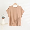 thumbnail image 3 of Womens Plus Size Tops, Short Sleeve Shirts for Women Summer Lightweight Casual Vintage Solid Color Crewneck Tees Dressy Blouses 3XL-5XL, 3 of 3