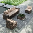 thumbnail image 1 of Kullavik Patio All Weather woven 6-Piece Metal Sectional Sets with Cushions,Sand, 1 of 5