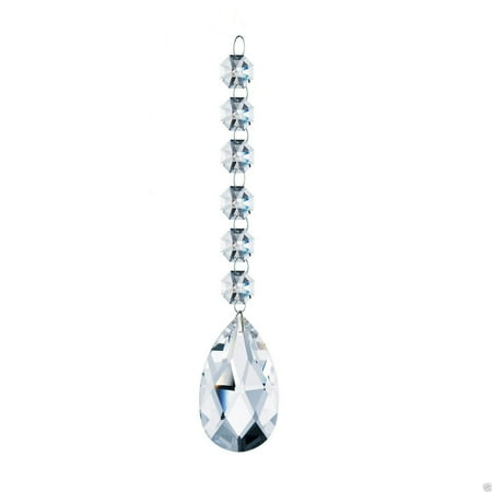 Pottery Pendant Bead - Swarovski Almond Prism Crystal Pendant Accent Decor 6 Beads (Colors Available)