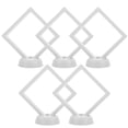 thumbnail image 1 of Miangastore 5 Sets 3D Floating Frame Shadow Box Display Case Coin Box Jewelry Display Show Case with Round Base (White), 1 of 9