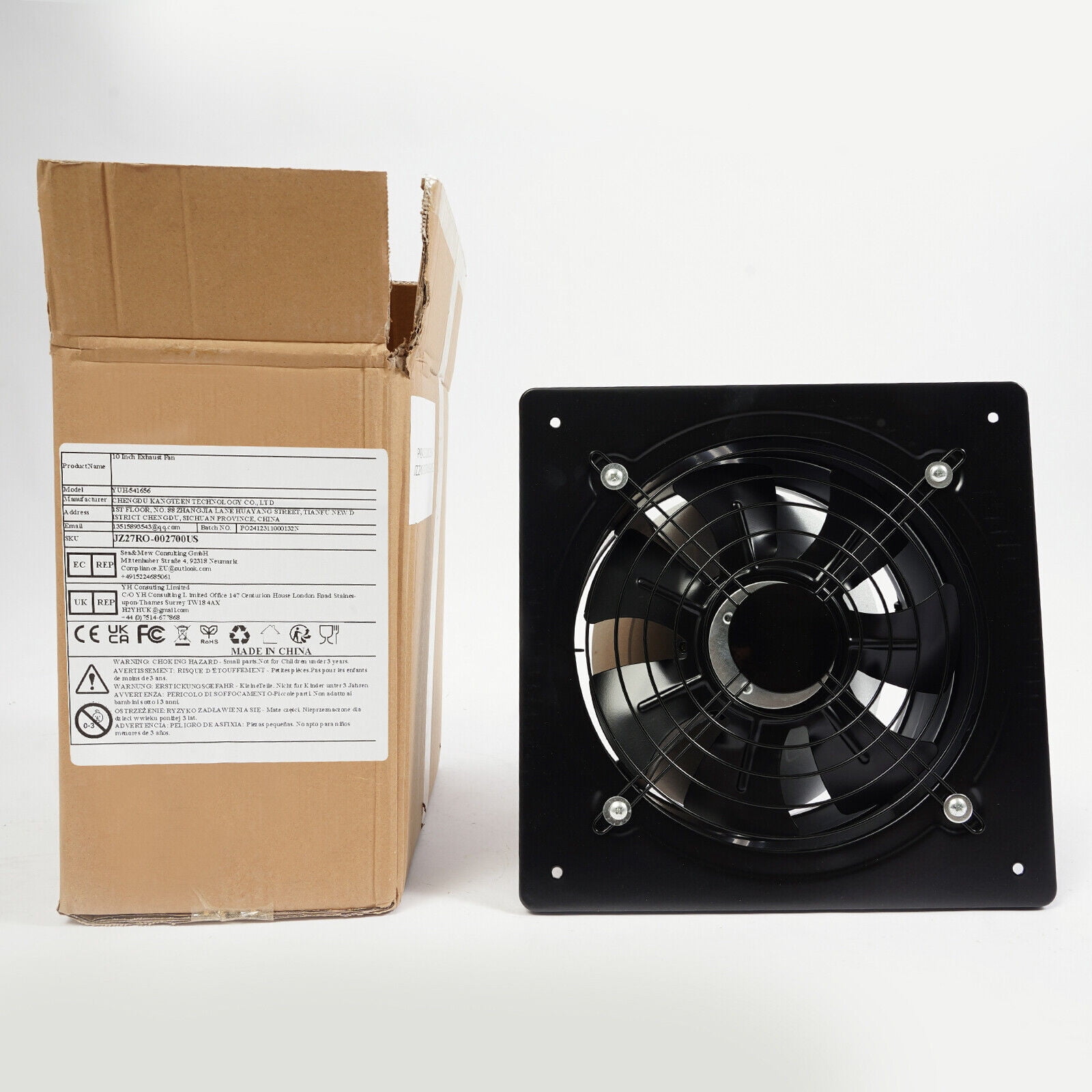 Portable Exhaust Fan 10 Inch Wall Mounted Ventilation Fan Kitchen Exhaust Fan