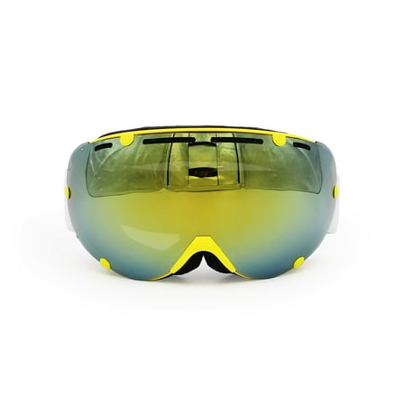 Ediors Mirror Dual Lens Snowboard Ski Goggles with Anti-Fog Lens Eyewear