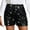 Black, variant on Hienoo Women's Sparkly Sequins Shorts High Waist Party Shorts Dancewear, Sizes S-XL