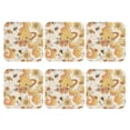 thumbnail image 2 of Disketp Groovy Floral Funny Coasters,6 Pcs Leather Coasters With Holder, Perfect Housewarming Hostess Gifts,Protect Furniture From Water Marks Scratch And Damage, 2 of 9