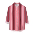 thumbnail image 4 of Mens Casual Button Down Shirts Long Sleeve Stripe Slim Fit Top Blouse Fashion Mens Dress Shirts Red M, 4 of 4