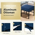 thumbnail image 3 of Auzfy 2 Pieces Aluminum Outdoor Patio Ottoman with Blue Cushion, Assembled Outdoor Foot Stool, Black Frame, 3 of 6