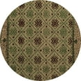 thumbnail image 1 of Ahgly Company Indoor Round Abstract Brown Modern Area Rugs, 4' Round, 1 of 4