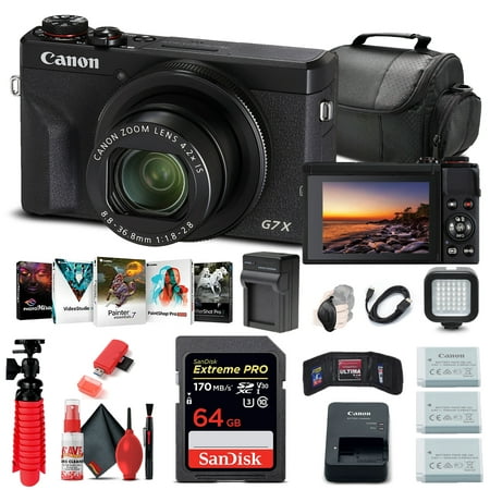 Canon PowerShot G7 X Mark III Digital Camera (3637C001) + 64GB Card + More