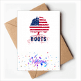 thumbnail image 1 of Drapeau Américain Racine Faly Bienvenue Retour Cartes de Voeux Enveloppes Vierges, 1 of 3