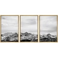 thumbnail image 3 of PixonSign Canvas Print Wall Art Set Mountain Ranges Under Bright White Sky Nature Wilderness Realism Southwest Landscape Ultra Black and White for Living Room, Bedroom, Office - 16"x24"x3 Natural, 3 of 5