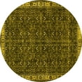 thumbnail image 1 of Ahgly Company Indoor Round Persian Yellow Bohemian Area Rugs, 3' Round, 1 of 4