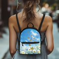 thumbnail image 4 of HELLHERO Butterfly Pattern Small Backpack with Adjustable Strap Front Pocket Mini Backpack for Work, Polyester Lightweight Daypack for Shopping, 4 of 8