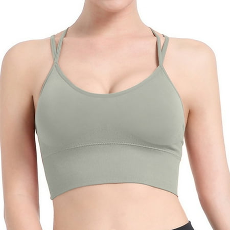 

BodyChum Womens Sports Bra Cross Back Padded Bra for Yoga Workout Fitness