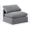 thumbnail image 3 of Meridian Furniture Indulge Contemporary Velvet Armless Chair in Gray, 3 of 9