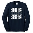thumbnail image 2 of Wild Bobby Jerry Springer 90's TV Talk Show Host Jerry Jerry Chant Famous People Mens Long Sleeve Shirt, Navy, Large, 2 of 6