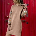 thumbnail image 2 of sertiohcv Womens Dresses Autumn Floral Embroidery Winter Women Long Dress Sleeve Casual Sweatshirt Women Dress Light Pink,Size XL, 2 of 7
