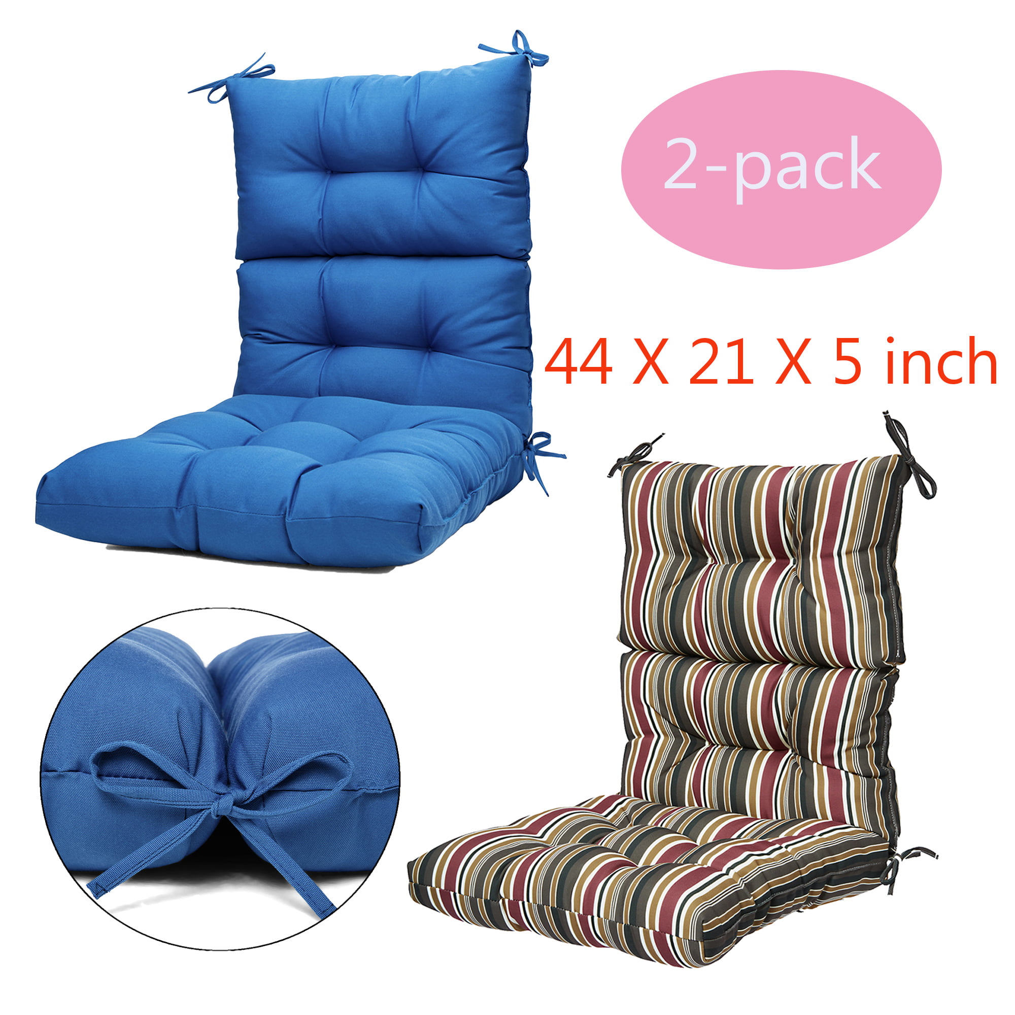 Details about   Outdoor Chair Cushion High Back Solid Dining Chair Mat Pad High Rebound Foam
