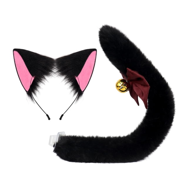 Conjunto de orejas y cola de animal para cosplay, lindo disfraz para fiesta de actuación en el escenario