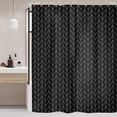 thumbnail image 4 of Herringbone Chevron Shower Curtain Extra Long 72x84 Inch Black Geometric Striped Modern Fashion Panel Decor Fabric Bathroom Set Polyester Waterproof 12 Pack Hooks, 4 of 6