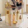 thumbnail image 4 of Estante organizador de maquillaje, accesorios de baño giratorios 360 (2 capas), color blanco, 4 of 8