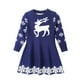thumbnail image 1 of Vestido Para Niñas Ropa Para Bebés Ropa Para Niños Vestido Suéter Navideño Vestido Cervatillo Azul Odeerbi LM103-7689, 1 of 4