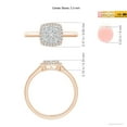thumbnail image 4 of ANGARA Natural Cushion Composite Diamond Halo Ring in 14K Rose Gold for Women (Size-3.3mm| Color-H| Clarity-SI2) | April Birthstone, Anniversary, Jewelry Gift for Women | Natural Diamond Ring, 4 of 8
