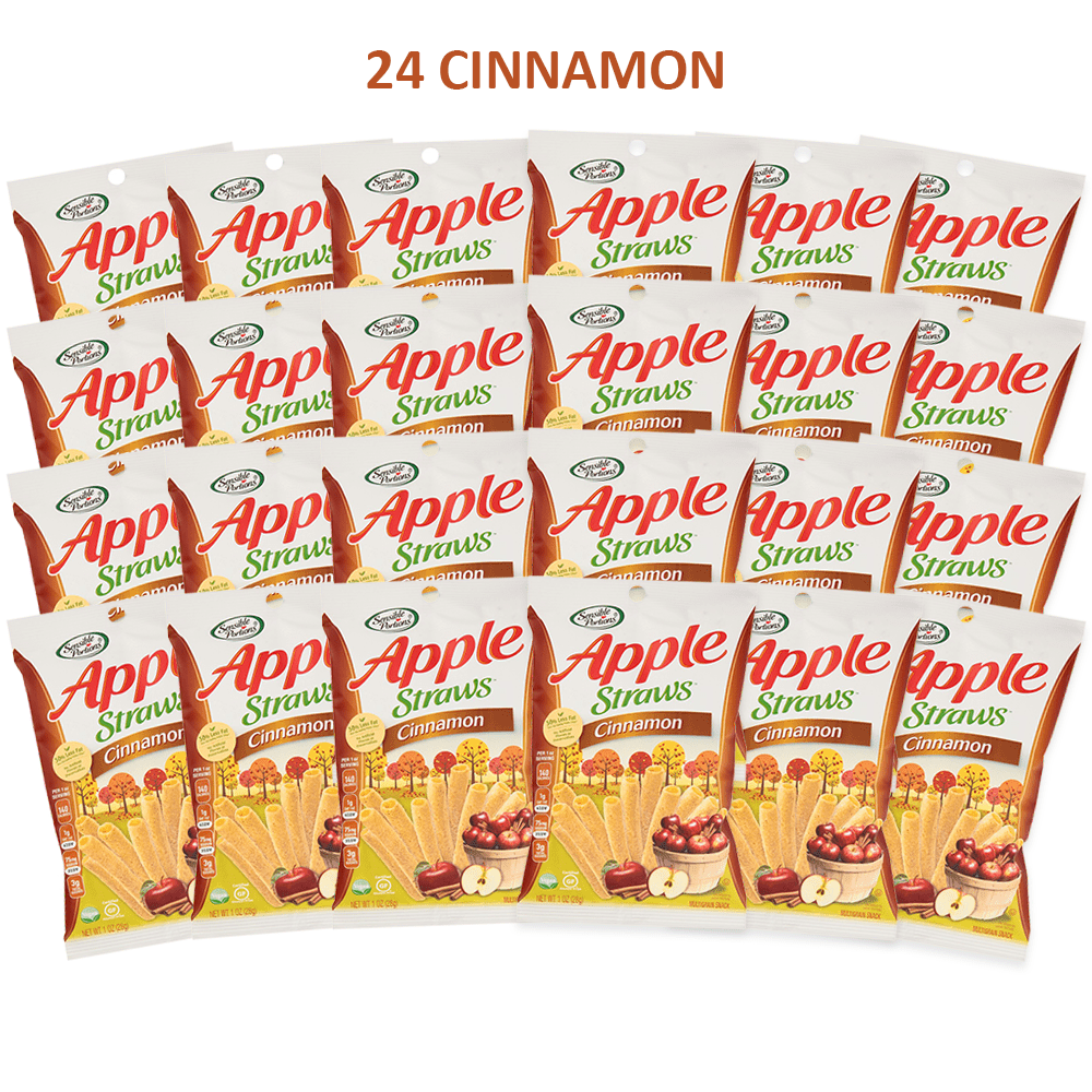 Sensible Portions Veggie Straws Apple Cinnamon, 1 oz, 24 Count Variety