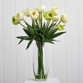 thumbnail image 3 of Nearly Natural Tulip with Vase Silk Flower Arrangement, 3 of 4