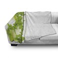 thumbnail image 3 of Green Soft Flannel Fleece Throw Blanket, Blossoming Flowers Natural Fantasy Theme Abstract Botanical Garden Design, Cozy Plush for Indoor and Outdoor Use, 70" x 90", Apple Green White, by Ambesonne, 3 of 6