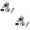 thumbnail image 1 of 1 Set Silver Guitar Bass Chrome Metal End Pin Strap Buttons Cushion Screws, 1 of 5