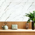 thumbnail image 5 of Faux Marble Wall Panels - 2X4 - Glossy - White, Grey, Tan Veins - Covers 31 sqft, 5 of 9