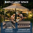 thumbnail image 2 of 8' x 5' Grill Gazebo Canopy with Extra 7' x 3' Awning, Heavy Duty Steel Frame, Double-Tiered Outdoor Grill Canopy with Shelves, 10 Hooks & LED Lights for Patio BBQ Backyard,Khaki, 2 of 7