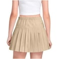thumbnail image 6 of Amidoa Girls Pleated Mini Skirts- Summer Casual Stretch High Waist Kids School Uniform Khaki Size 6, 6 of 7