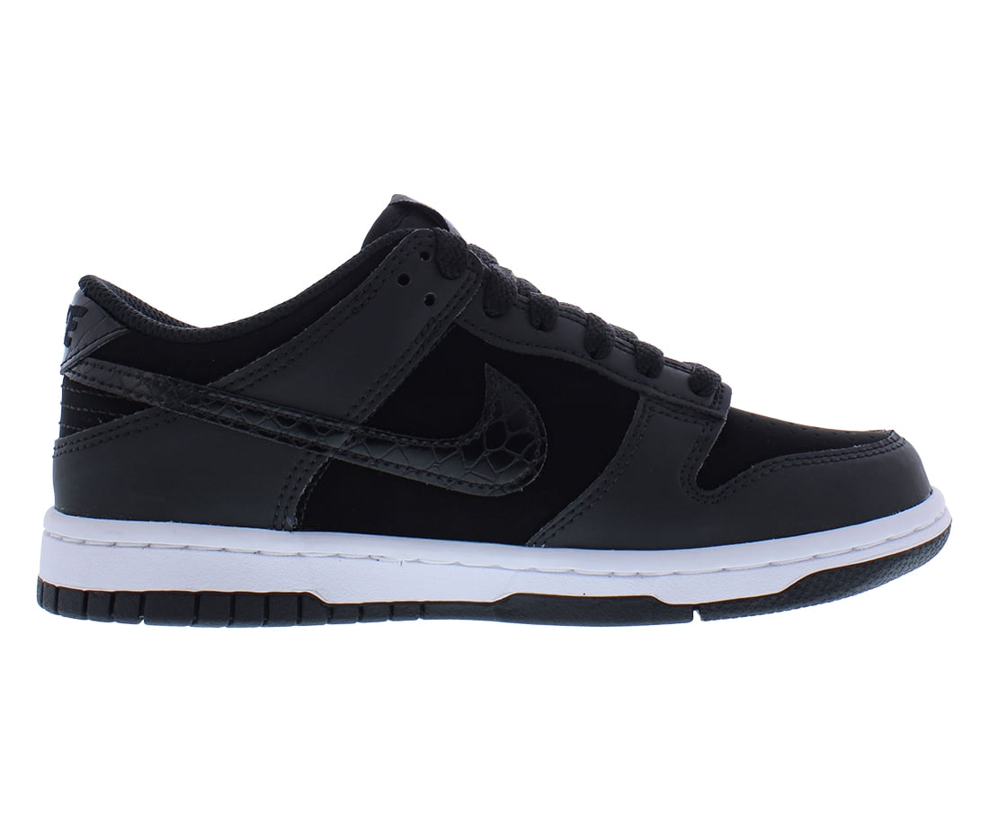 Nike Dunk Low SE Leather GS Boys Shoes Size 7, Color: Black/Black/White/Game Royal