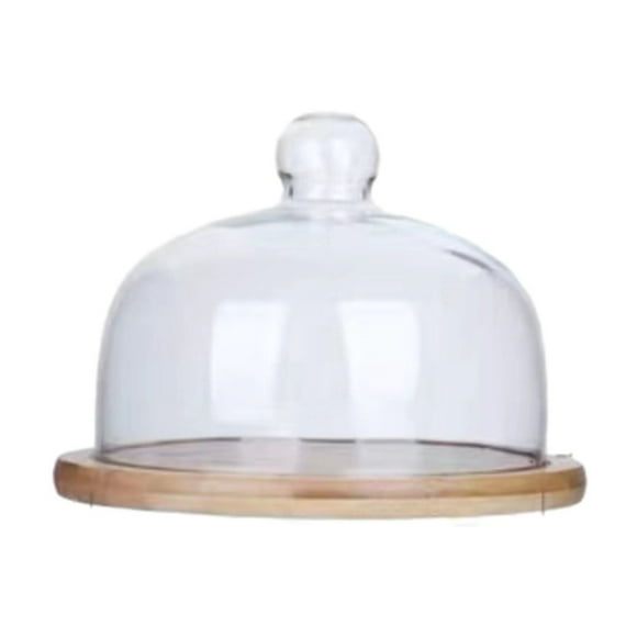 Big Sale ! Jiiey Baking Trays Trays Cake Rack With Glass Dome 2 In 1 Cheese Cupcake Decoration Tray Glass Dome With Base Suitable For Kitchen Parties