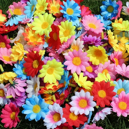 100pcs Lovely Mini Colorful Artificial Sunflower Daisy Flowers