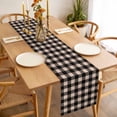thumbnail image 3 of Black Plaid Table Runner - 70 Inch Long, Kitchen Dining Table Runner Dresser Scarves, Vintage Country Gray Buffalo Check Gingham Farmhouse Decor for Coffee Tables Wedding Party Banquet, 3 of 8