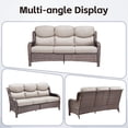 thumbnail image 3 of POCASSY 7-Piece Outdoor Patio Furniture Set with Swivel Chairs, Luxury High Back Rattan Wicker Outdoor Conversation Set with 5-inch Thick Seat Cushion Sofa and Swivel Glider Patio Chair for Porch, 3 of 19