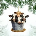 thumbnail image 4 of Cow Ornaments for Christmas Tree, Acrylic Cow Ornament, Farmhouse Christmas Ornaments, Xmas Birthday Animals Lover Gifts for Men Women, Xmas Tree Hanging Decoration, 4 of 7