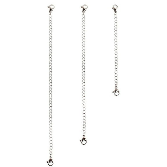 DESIGNICE 3Pcs Necklace Extender Flexible Chain Expansion Bracelet Extender Silver Three-Piece Design Chain Extenders for Necklaces Sliver