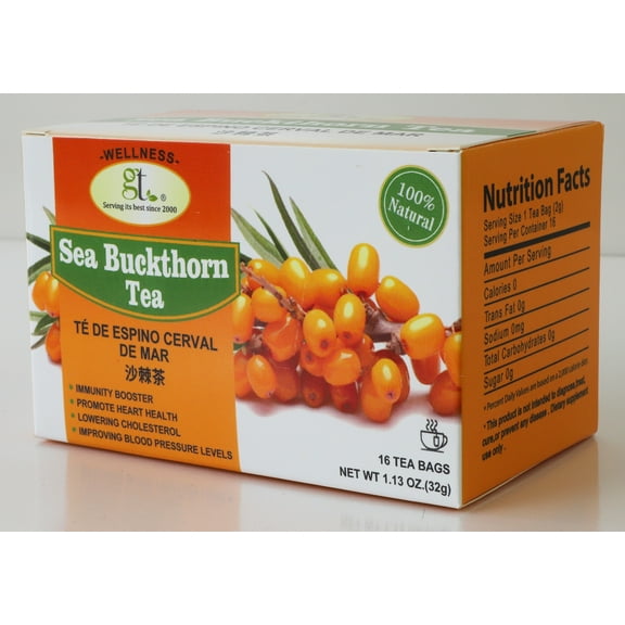 GT Sea Buckthorn Tea, 1.13 Ounce Box (16 Tea Bags)