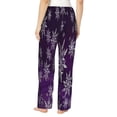 thumbnail image 3 of Picia Snowflake Gradient Purple Womens Soft Woven Cotton Elastic Waistband Sleep Pajama Pant Lounge Sleep Pant With Pockets And Drawstring-Small, 3 of 9