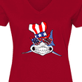 thumbnail image 4 of Inktastic 4th of July Patriot Shark Women's V-Neck T-Shirt, 4 of 5