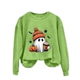 thumbnail image 4 of Womens Halloween Sweatshirt, Oversized Fall Fashion Aesthetic Bat Print Crewneck, Comfy Lounge & Party Outfit, 4 of 4