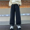 thumbnail image 6 of Wuxian Boys Casual Jeans Baggy Straight Leg Print Relaxed Fit Trousers High Waist Elastic Waist Loose Denim Pants With Pocket For Children Fashion Streetwear, 6 of 6