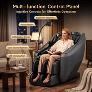 Real Relax Electric Massage Chair, Zero Gravity Full Body Massage Recliner Chair with 10 Fixed Rollers, Touch Screen Controller, Black