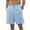 Light Blue021, variant on Dwelliawo Men's Cotton Linen Shorts Elastic Waist Straight Leg Linen Dress Shorts Loose Fit Beach Pants Cotton Linen Pleat-Front Classic Light Gray 2XL