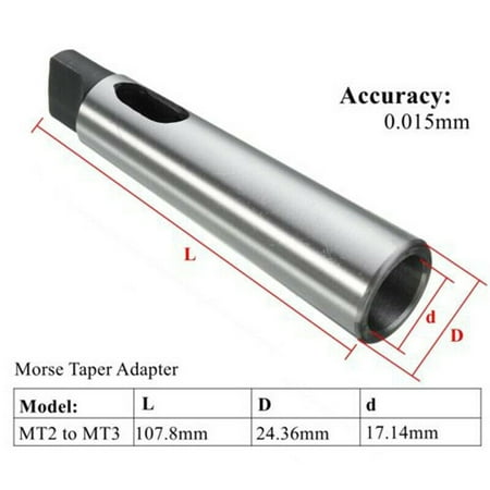 

Sleeve Morse Taper Adapter Taper Shank Workshop 1pc 50 HRC MT2 To MT3 NEW